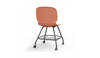 Aarhus Eiffel Chair V2 by Quell Design — a task/education chair in coral with a contoured moulded polypropylene seat, smooth-rolling four-wheel base and metal mesh storage under the seat. Designed for classrooms or offices, it offers ergonomic support, mobility and organised practicality for learning and working environments.