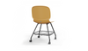 Aarhus Eiffel Chair V2 by Quell Design — a task/education chair in ginger with a contoured moulded polypropylene seat, smooth-rolling four-wheel base and metal mesh storage under the seat. Designed for classrooms or offices, it offers ergonomic support, mobility and organised practicality for learning and working environments.