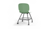 Aarhus Eiffel Chair V2 by Quell Design — a task/education chair in morandi green with a contoured moulded polypropylene seat, smooth-rolling four-wheel base and metal mesh storage under the seat. Designed for classrooms or offices, it offers ergonomic support, mobility and organised practicality for learning and working environments.