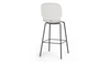 Aarhus counter stool reverse angled view product shot on white background, modern seating for contemporary areas, offices, and workspaces, white colour.