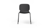 Aarhus Bistro Chair by Quell Design – a modern Scandinavian-style chair in black with a smooth moulded polypropylene seat and curved ergonomic backrest. Supported by slender black powder-coated steel legs, this minimalist and durable chair is perfect for collaborative office spaces, cafés, and contemporary dining areas, offering both comfort and timeless design.