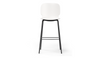 Aarhus counter stool front view product shot on white background, modern seating for contemporary areas, offices, and workspaces, white colour.