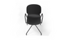 Aarhus Eiffel Arm Chair by Quell Design – a modern Scandinavian-style armchair in black with a smooth moulded polypropylene shell, curved armrests, and a signature black Eiffel-style steel rod base. Perfect for collaborative office spaces, creative meeting corners, and minimalist interiors that value mobility, visual lightness, and contemporary design.