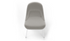 Bloom ergonomic office chair by Quell Design — soft light grey upholstered contoured seat with linen-velvet and eco PU panels, mounted on slender black steel legs with subtle wraparound support structure. Elegant and sculptural, the chair adds refined comfort and modern design to contemporary interiors.